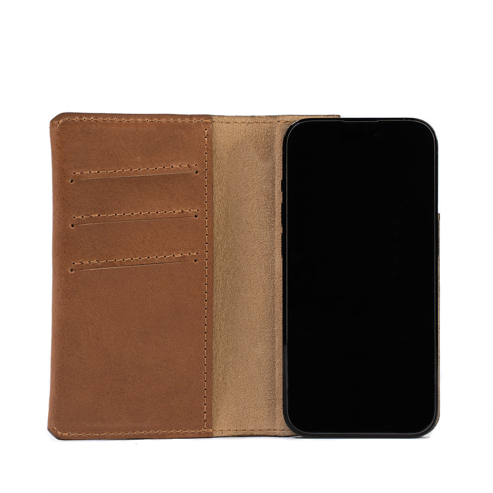 Leather Folio Case Wallet for iPhone 15 Series with MagSafe - The Minimalist 1.0