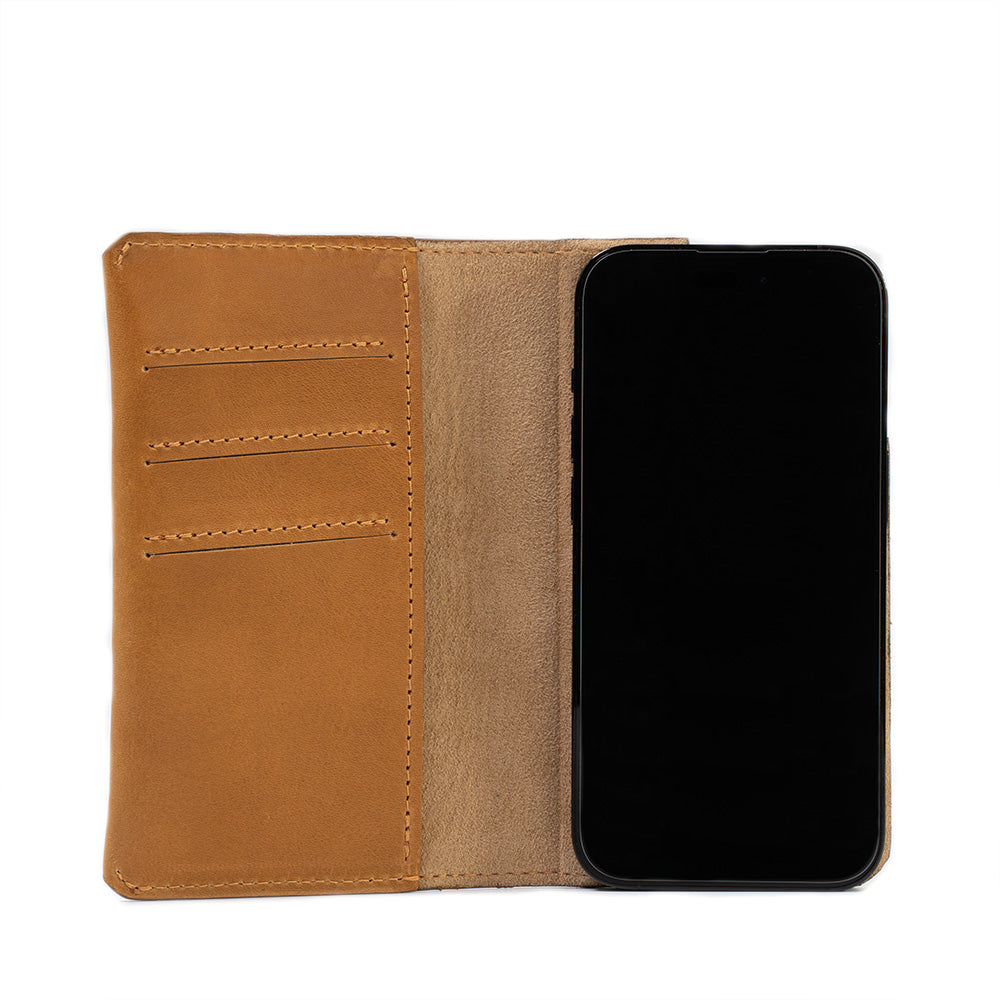 Leather Folio Case Wallet for iPhone 15 Series with MagSafe - The Minimalist 1.0